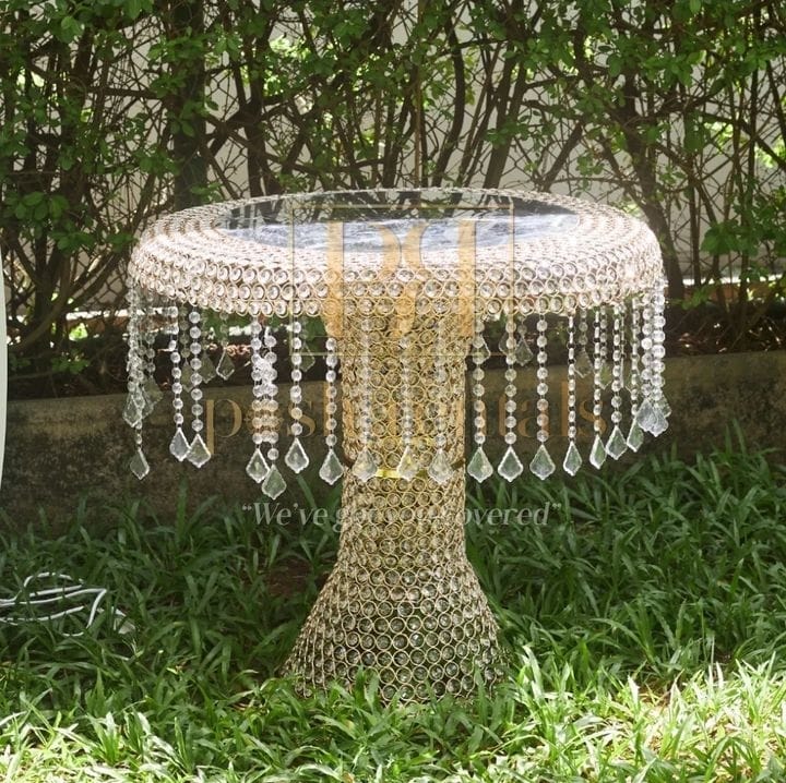 Crystal Cake table rentals