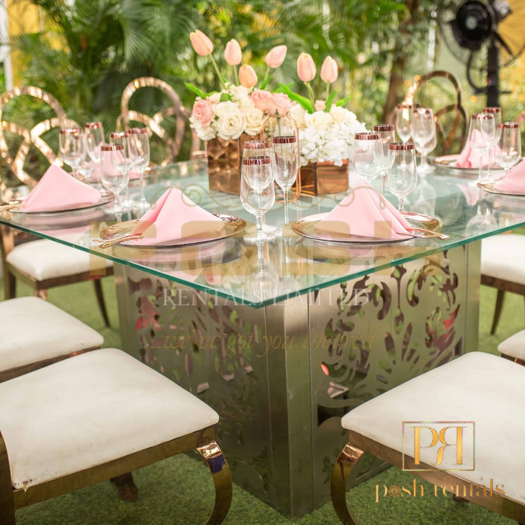 LED Glass tables rentals